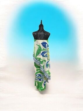 Women's Green & Blue Floral Strapless Jumpsuit
